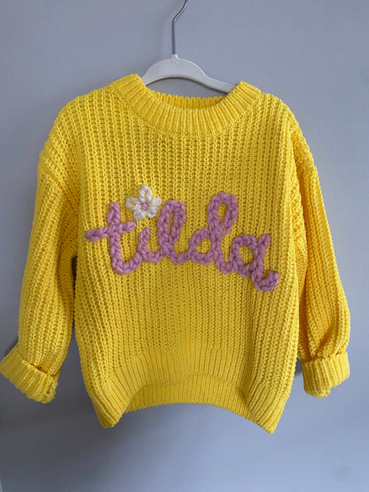 Custom Lemon Embroidered Sweater (true to size)