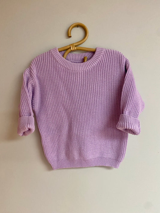 Custom Lilac Embroidered Sweater (oversized fit)