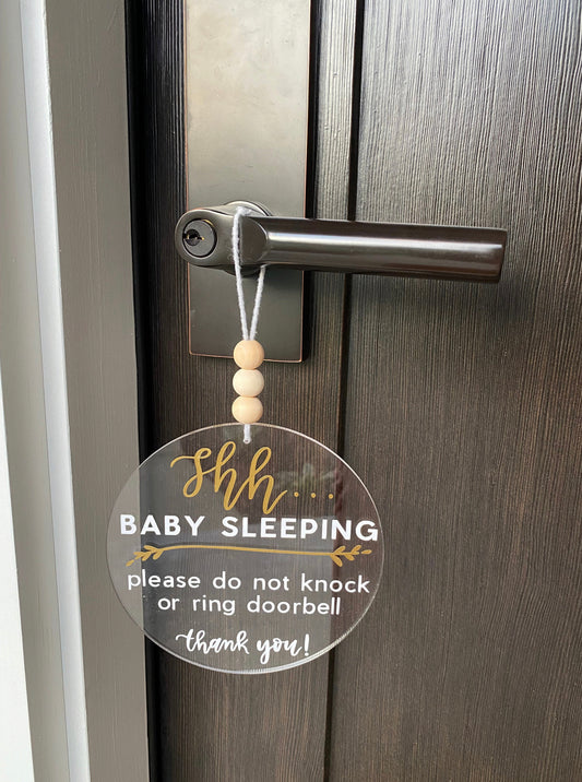 Shhh.. Baby Sleeping Acrylic Door Sign