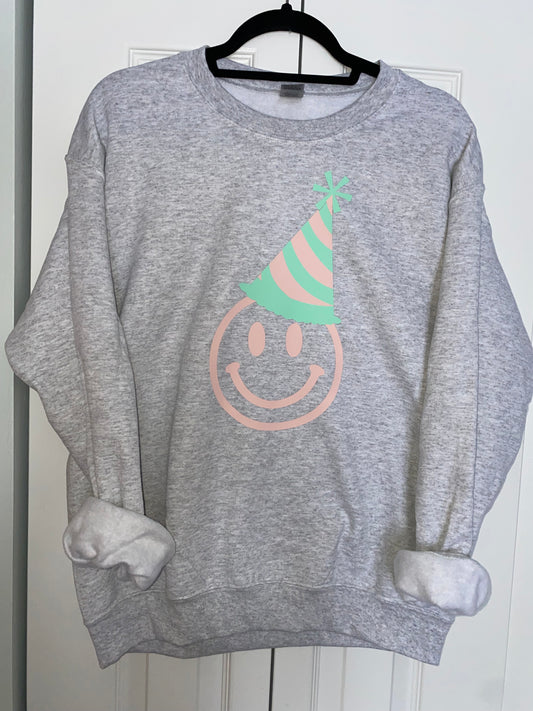 Smiley Party Hat Crewneck