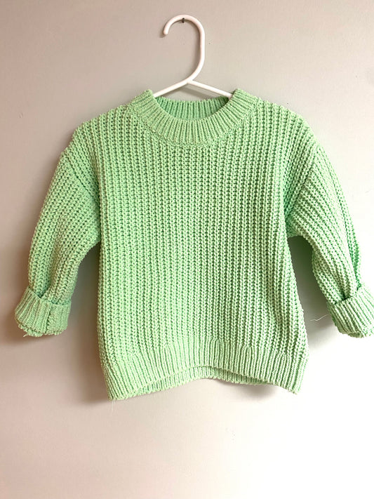 Custom Lime Embroidered Sweater (true to size)